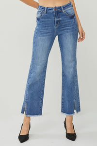 Risen High Rise Straight Leg Jeans