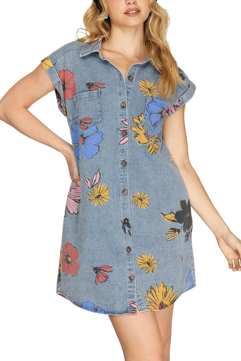 Denim + Daisies Dress