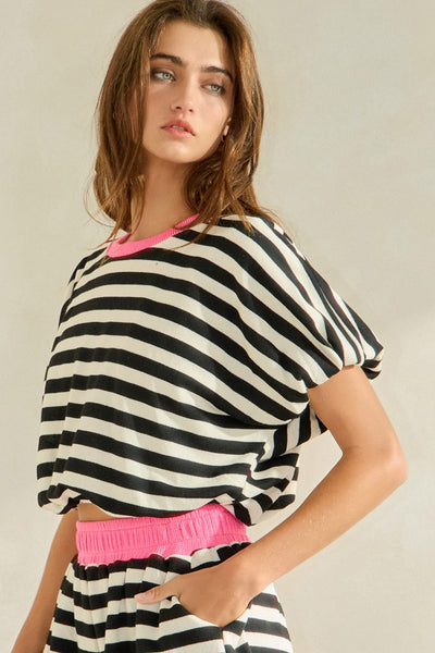 Totally Pink Striped Top