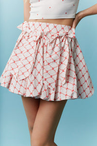 Bow Bubble Hem Skirt