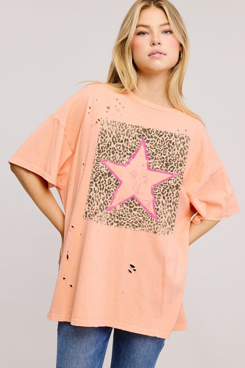 Leopard Star Graphic Tee