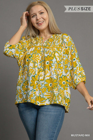 Sunflowers + Daisies Top, XL-2XL