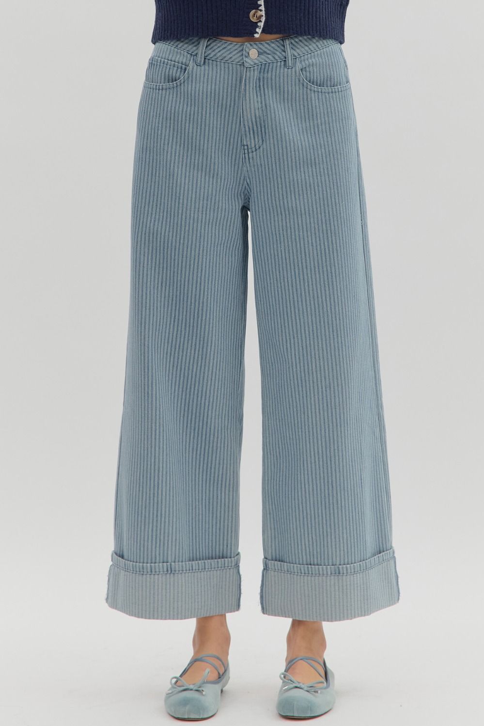 Blue Striped Pants