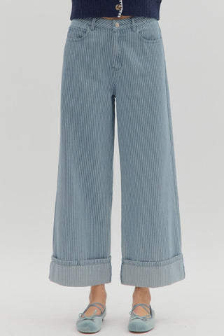 Blue Striped Pants