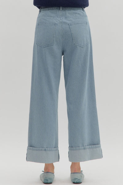 Blue Striped Pants
