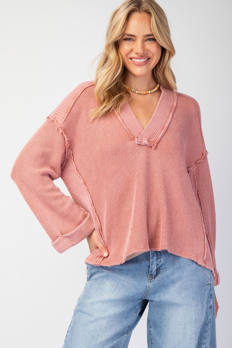 Mauve Thermal Knit Top